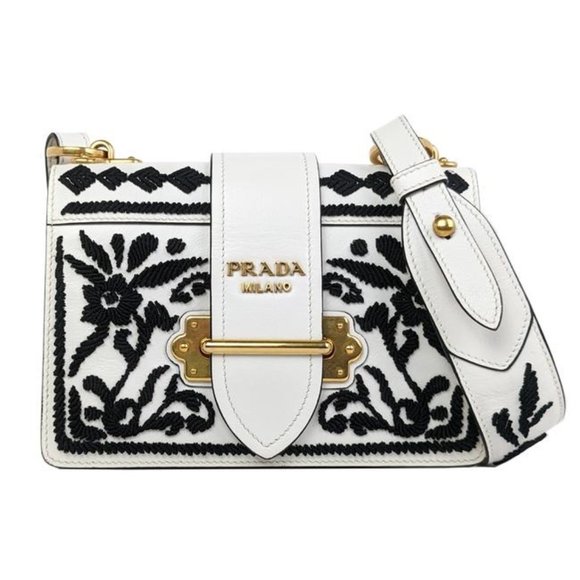 Prada Handbags - SOLD Prada Cahier Madras Black & White Crossbody